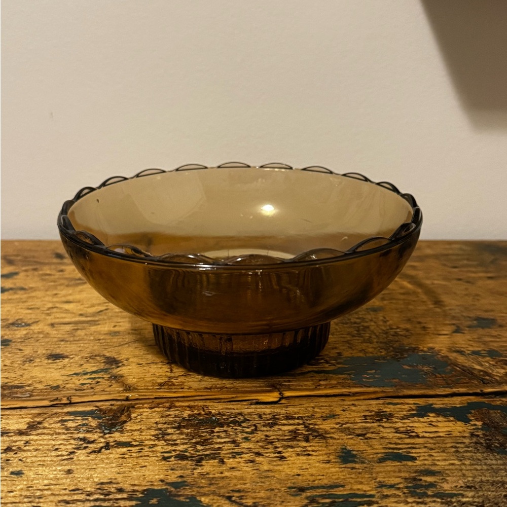 Vintage Amber Glass Bowl by EO Brody Co